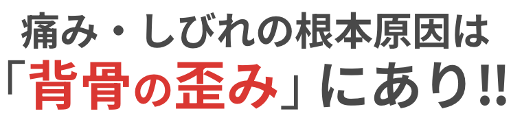 痛み・しびれの根本原因は｢背骨｣の歪みにあり‼